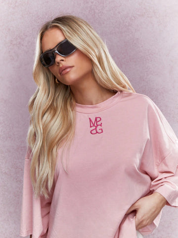 Embroidered Logo Oversized T-Shirt