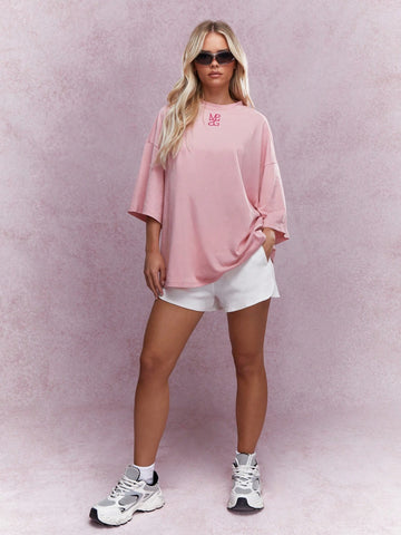Embroidered Logo Oversized T-Shirt