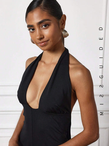 MISSGUIDED Halter Neck Playsuit