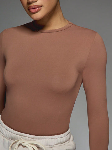 MISSGUIDED Jersey Round Neck Long Sleeves Bodysuit