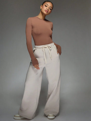 MISSGUIDED Jersey Round Neck Long Sleeves Bodysuit