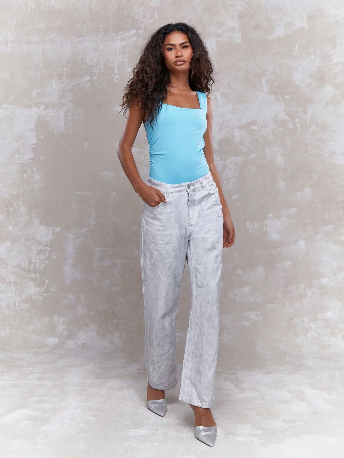 MISSGUIDED Jersey Straight Neckine Tank Bodysuit