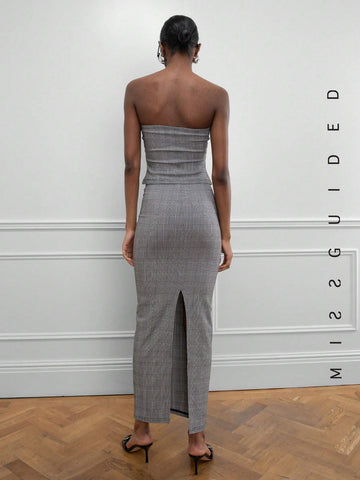 MISSGUIDED Jersey Suit Fabric Pensil Skirt