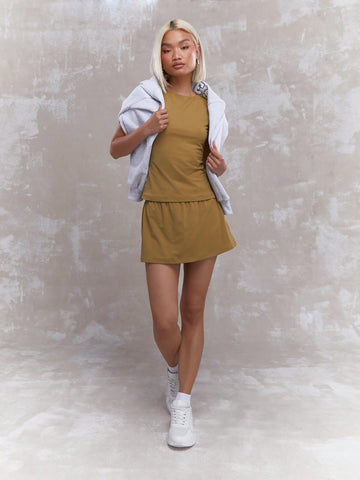 MISSGUIDED Jersey Tank Top And Mini Skirt Co-Ord Set