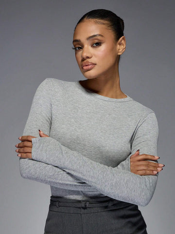 MISSGUIDED Long Sleeve Round Neck Bodysuit