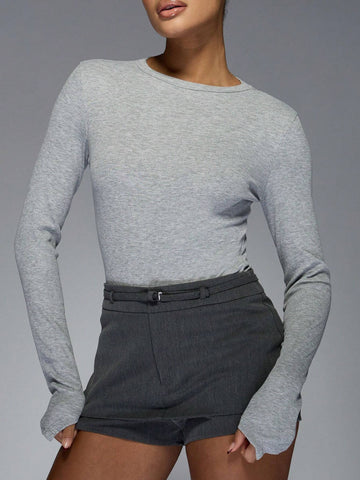 MISSGUIDED Long Sleeve Round Neck Bodysuit