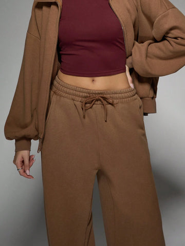 MISSGUIDED Oversized Wide Leg Sweatpants With Drawstrings