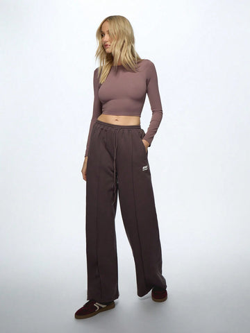MISSGUIDED Pin Tuck Wide Leg Sweatpants With Drawstring