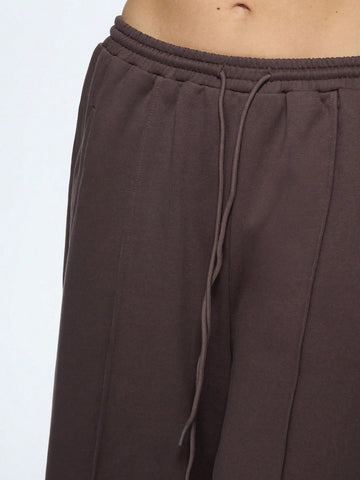 MISSGUIDED Pin Tuck Wide Leg Sweatpants With Drawstring