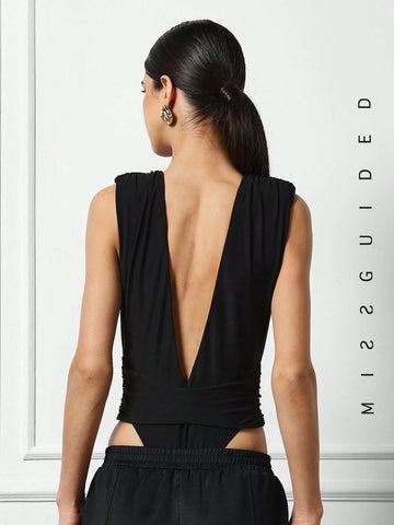 MISSGUIDED Plunge Neck Bodysuit