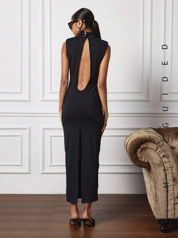 MISSGUIDED Polo Neck Sleeveless Maxi Dress