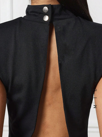 MISSGUIDED Polo Neck Sleeveless Maxi Dress