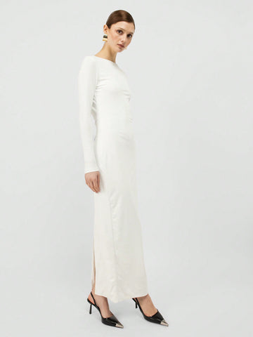 MISSGUIDED Premium Long Sleeve Backless Dress White