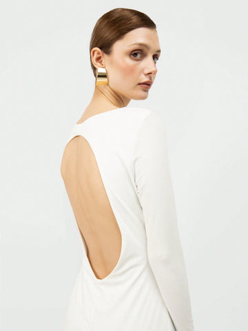 MISSGUIDED Premium Long Sleeve Backless Dress White