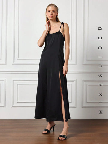 MISSGUIDED Side Split Hem Casual Sundress With Spagh