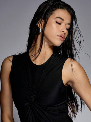 MISSGUIDED Sleeveless Ruched Bust Detail Bodysuit
