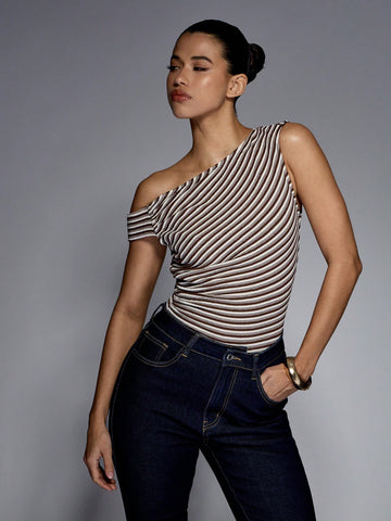 MISSGUIDED Stripe Texture Bodysuit