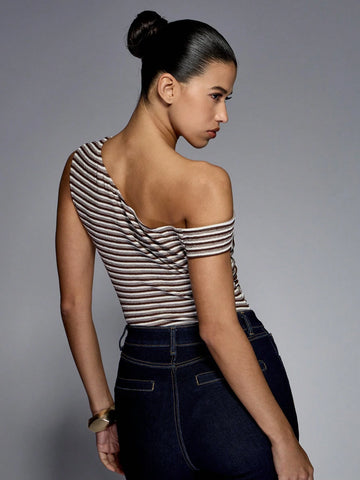 MISSGUIDED Stripe Texture Bodysuit