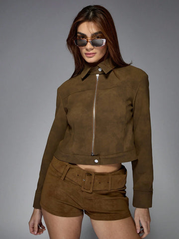 MISSGUIDED Suede Low Rise Micro Shorts
