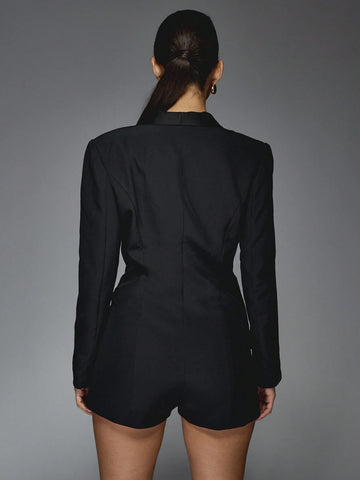 MISSGUIDED Tailored Plunge Open Front Tuxedo Mini Dress