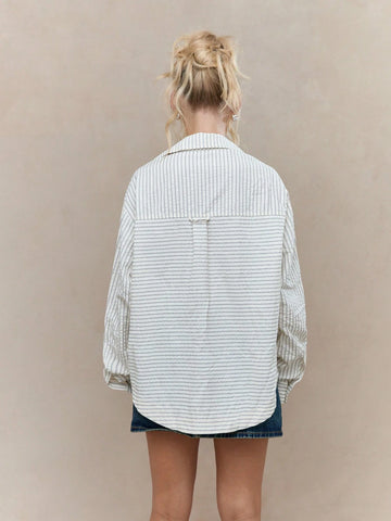 MISSGUIDED Textured Stripes Shirt Blouse