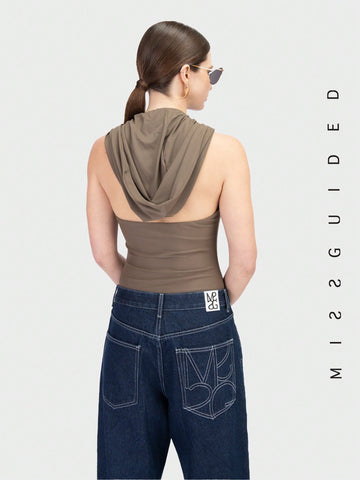 MISSGUIDED Twist Front Hood Detail Body