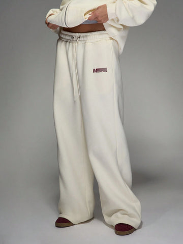 MISSGUIDED Wide Leg Sweatpants With Side Graphic Rubber Print