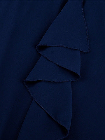 MIUSOL Bridesmaid Dress With Lace Ruffle Hem And Irregular Hemline