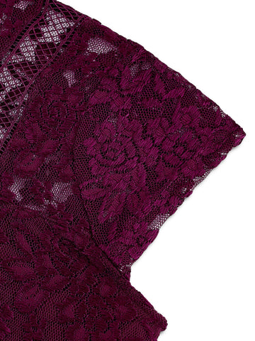 MIUSOL Contrast Lace Fold Pleated Chiffon Formal Gown