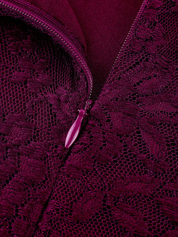 MIUSOL Contrast Lace Fold Pleated Chiffon Formal Gown