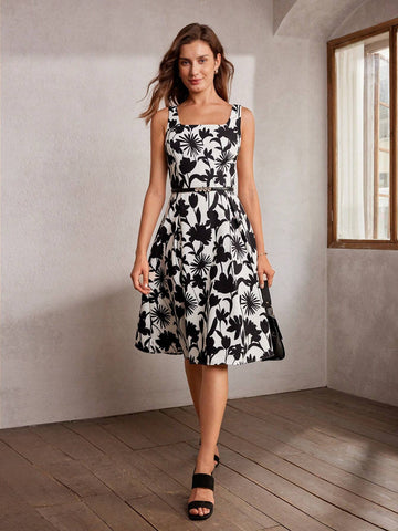 MOTF Classy CLASSY FLORAL PRINT A LINE TANK DRESS