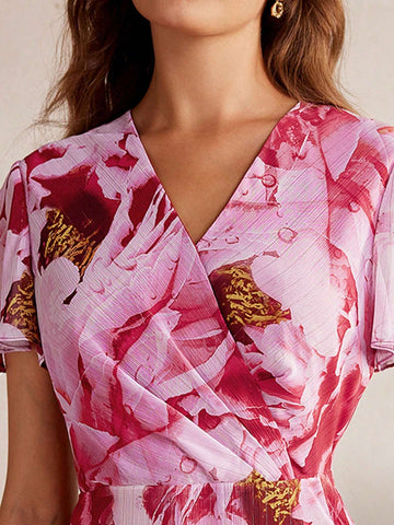 MOTF Classy CLASSY FLORAL PRINT RUFFLE HEM DRESS
