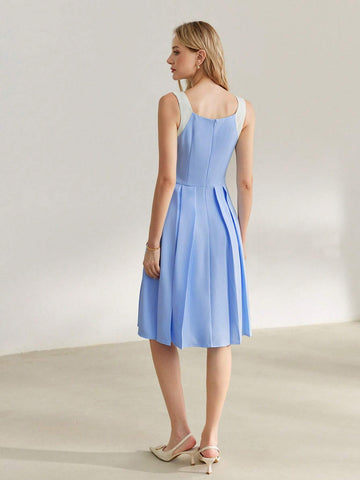 MOTF Classy COLORBLOCK PLEATED HEM TANK DRESS