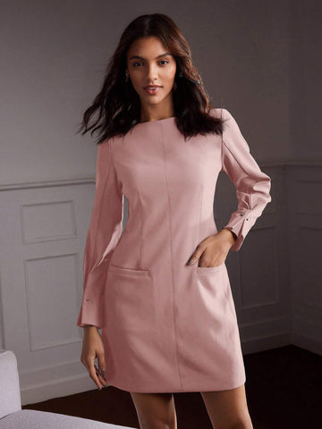 MOTF Classy FITTED WAIST DUAL POCKET DRESS