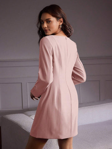 MOTF Classy FITTED WAIST DUAL POCKET DRESS