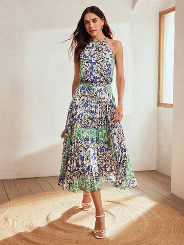 MOTF Classy MIXED PRINT PAPERBAG WAIST PLEATED SKIRT