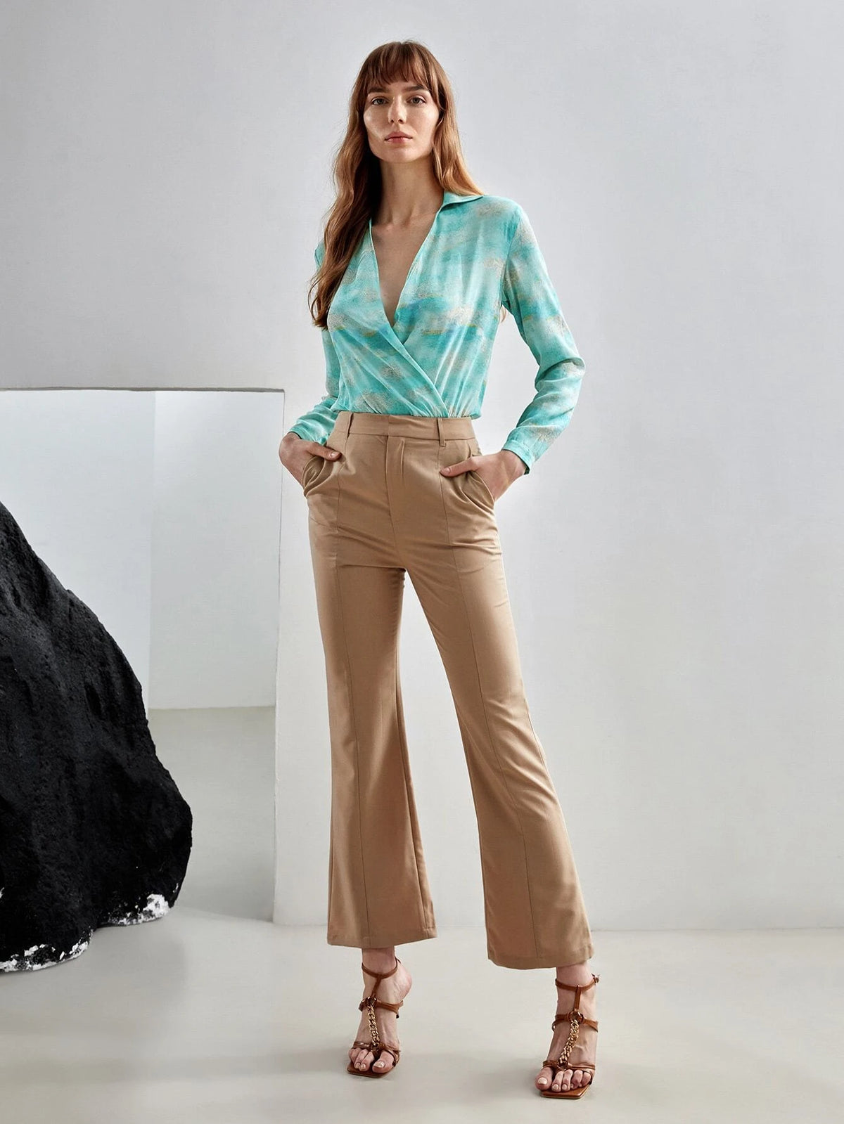 MOTF MOTF X MONET INSPIRED 100% SILK PRINTED BODYSUIT