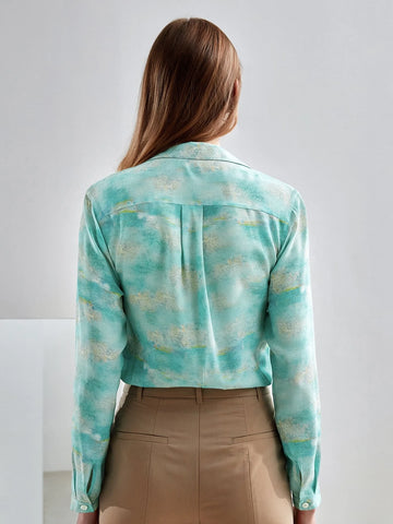 MOTF MOTF X MONET INSPIRED 100% SILK PRINTED BODYSUIT