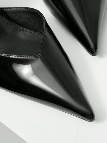 2024 NEW ONE-STRAP PATENT LEATHER STILETTO HEEL HOLLOW SEXY VERSATILE