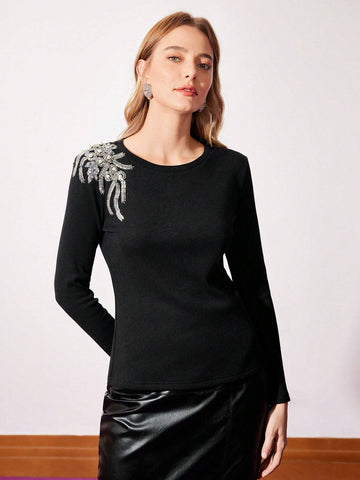 MOTF PREMIUM BEADED EMBROIDERY TOP
