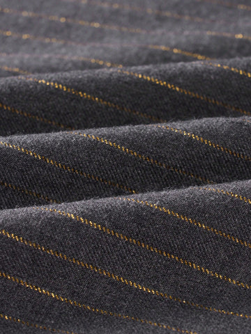 MOTF PREMIUM BELTED STRIPED STRAPLESS JUMPSUIT WITH FOLD DETAIL