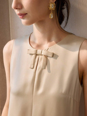 MOTF PREMIUM BOW FRONT CONTRAST SEQUIN HEM SHORT DRESS