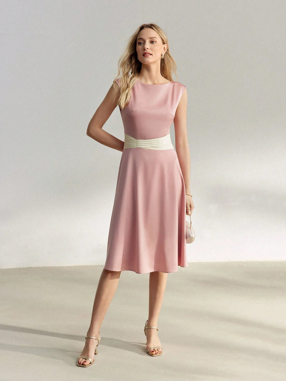 MOTF PREMIUM COLORBLOCK FITTED WAIST TANK DRESS