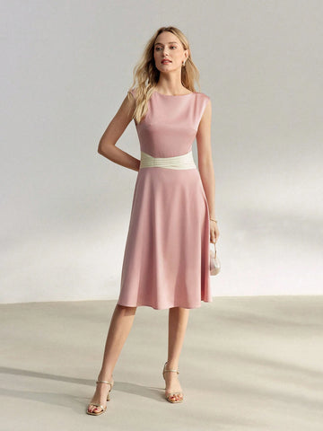MOTF PREMIUM COLORBLOCK FITTED WAIST TANK DRESS