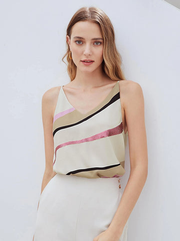 MOTF PREMIUM CONTRASTING SEQUIN CAMI TOP