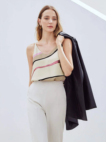 MOTF PREMIUM CONTRASTING SEQUIN CAMI TOP