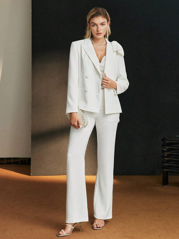 MOTF PREMIUM CONTRAST PIPING ZIPPER FLY SLANT POCKET FLARE LEG PARTY PANTS