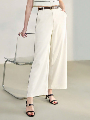 MOTF PREMIUM CONTRAST SIDESEAM SLANT POCKET WIDE LEG PANTS