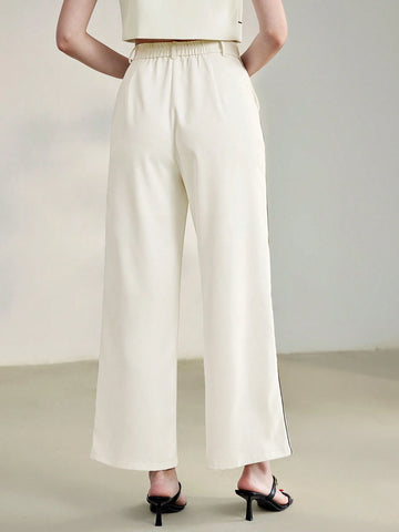 MOTF PREMIUM CONTRAST SIDESEAM SLANT POCKET WIDE LEG PANTS