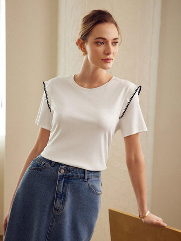 MOTF PREMIUM CONTRAST STITCH SHORT SLEEVE TEE